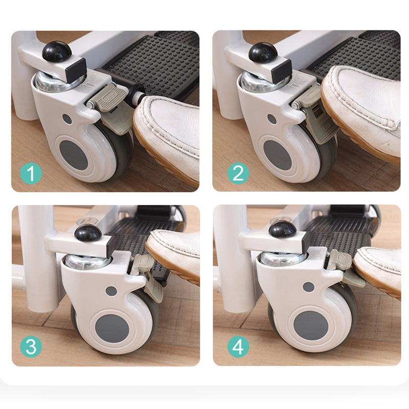 Patient Chair Transferred Lift Wheelchair w/180° Split Seat and Bedpan 440 lb