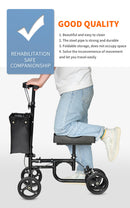 Foldable Knee Scooter Steerable Leg Walker W/Basket Adjusted Height Walking Aid