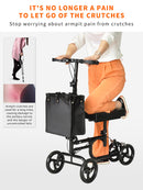 Foldable Knee Scooter Steerable Leg Walker W/Basket Adjusted Height Walking Aid