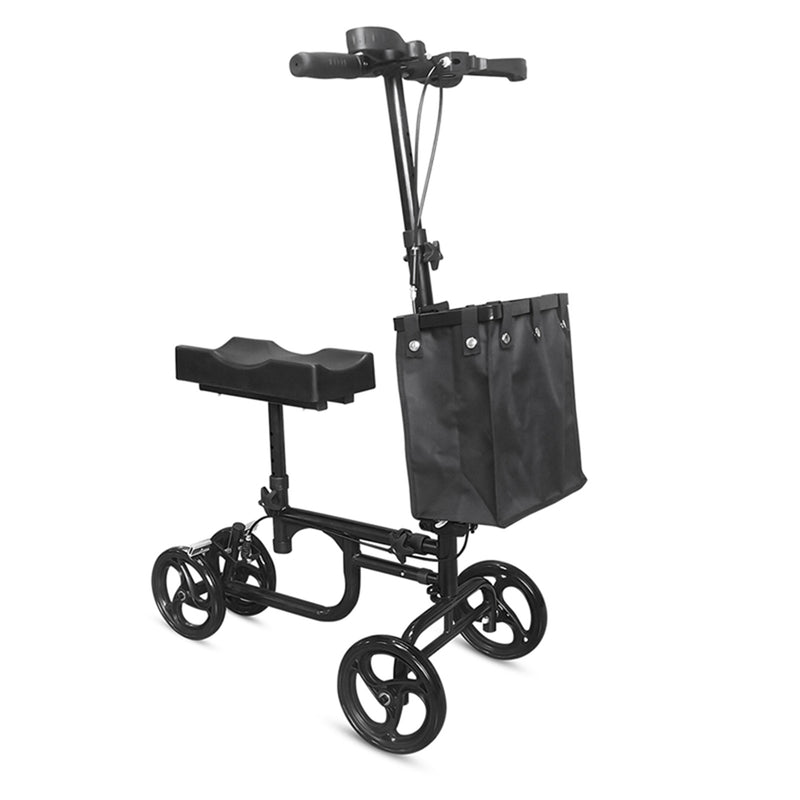 Foldable Knee Scooter Steerable Leg Walker W/Basket Adjusted Height Walking Aid