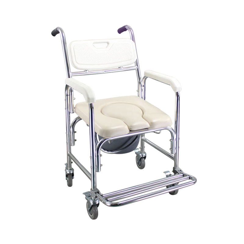 Multifunction Wheeled Mobile Toilet Commode Shower Chair Wheelchair For Elderly