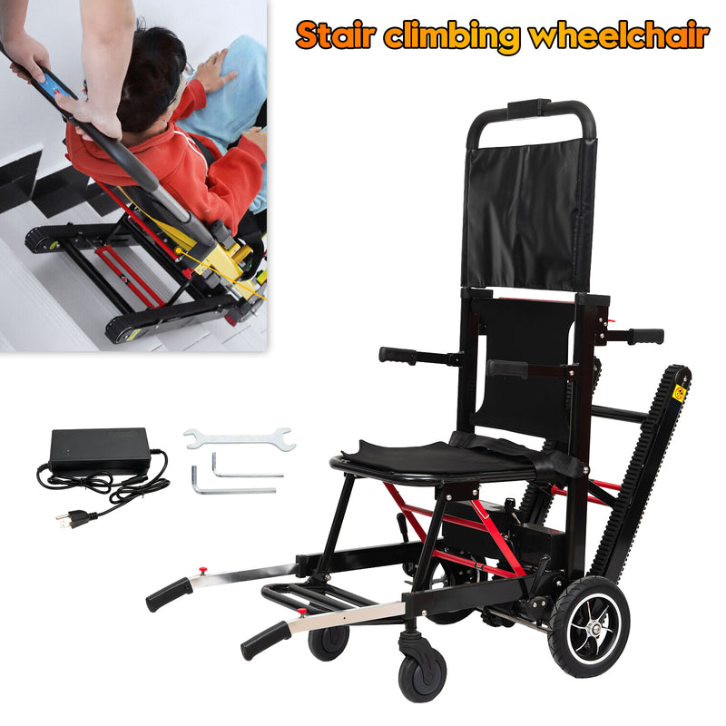 Large Wheel Motorized Climbing Wheelchair Stair Lifting Chair Elevator Disabled