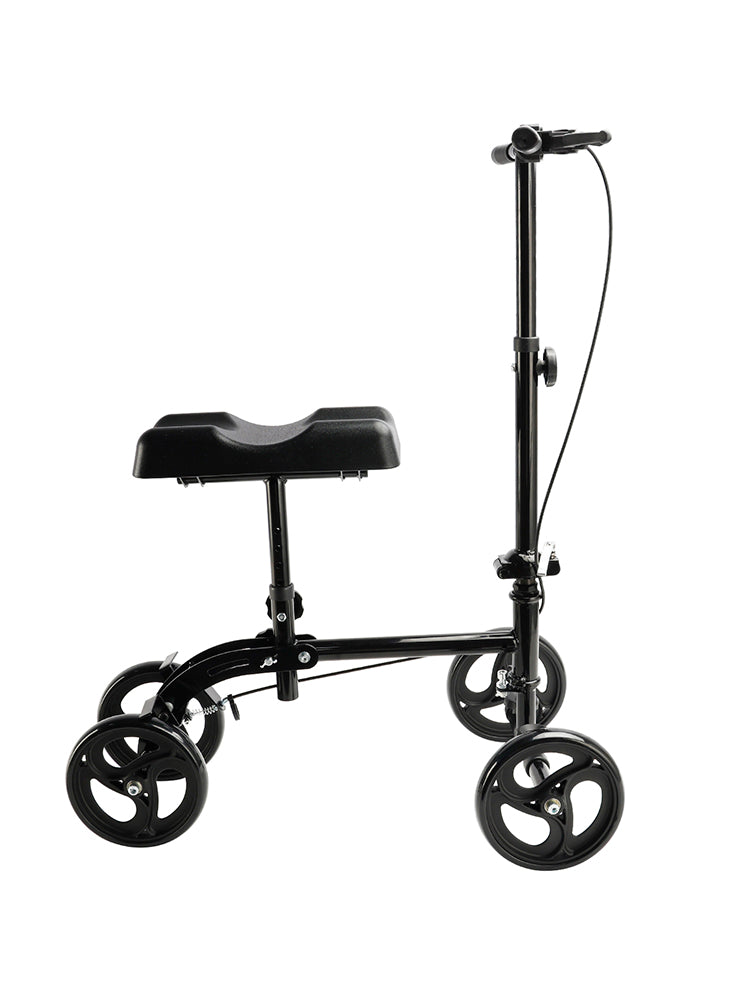 Foldable Knee Scooter Steerable Leg Walker W/Basket Adjusted Height Walking Aid