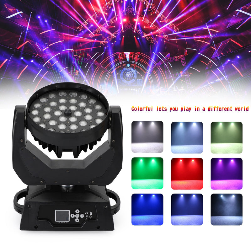 36 x 10W RGBW 4in1 LED Zoom Moving Head 360W Wash Stage Light DMX 15CH DJ Party
