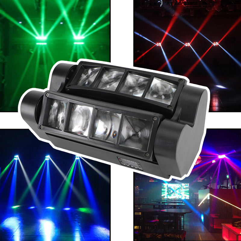 Disco Party DJ Lighting 80W 8LED RGBW Spider Moving Head Stage Lighting Beam DMX