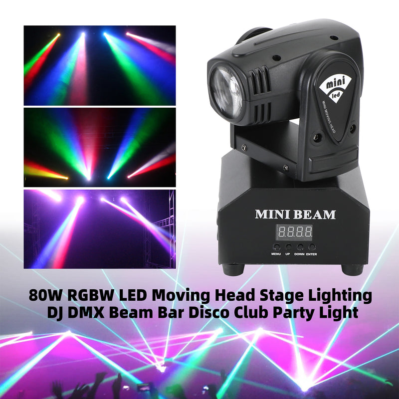 Moving Head Stage Lighting DJ DMX Beam Bar Disco Club Party Light 80W RGBW LED