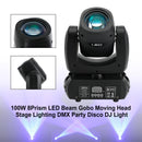 Party Disco DJ Light 100W 8Prism LED Beam Gobo Moving Head Stage Lighting DMX