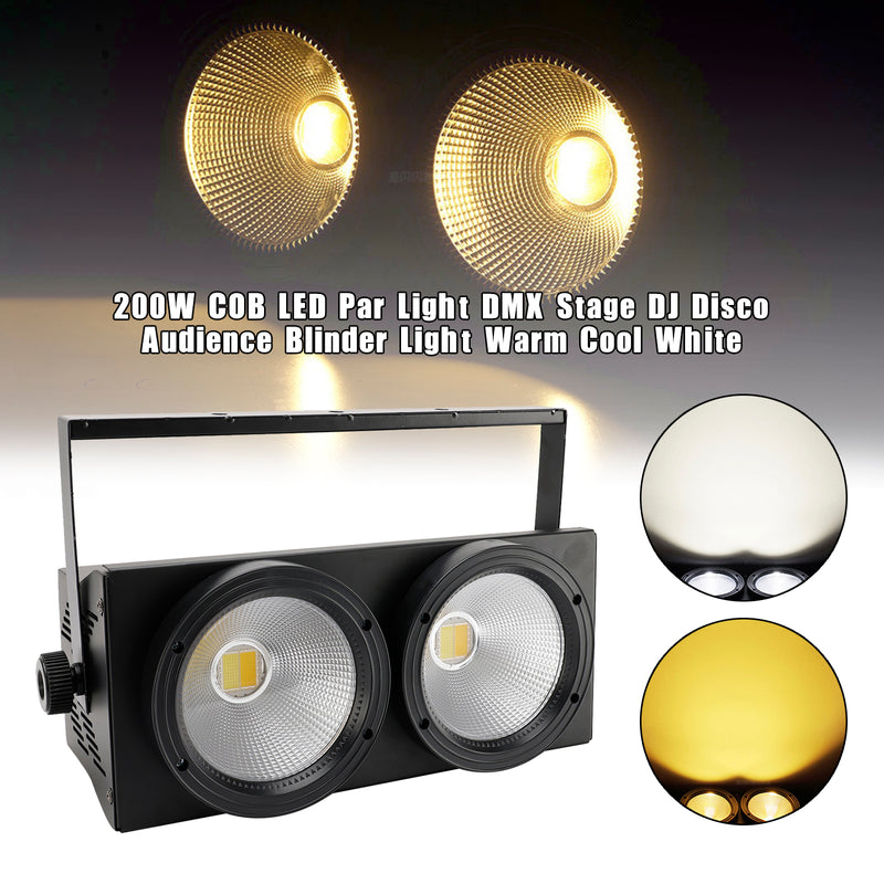200W COB LED Par Light DMX Stage DJ Disco Audience Blinder Light Warm Cool White