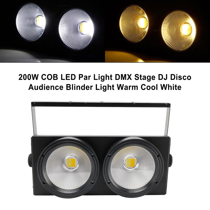 200W COB LED Par Light DMX Stage DJ Disco Audience Blinder Light Warm Cool White