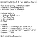 Fuel Gas Tank Cap Key For Kawasaki ER400 ER4N ER650 ER-6N ER6F Ninja EX650 06-15 Generic