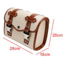 Saddlebag Side Storage Tool Bag Universal Color Matching Pu For Motorcycle Brown-White