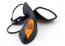 Pair Rear View Mirrors with Turn Signal For Aprilia RSV 1000 RSV1000 2004-2008