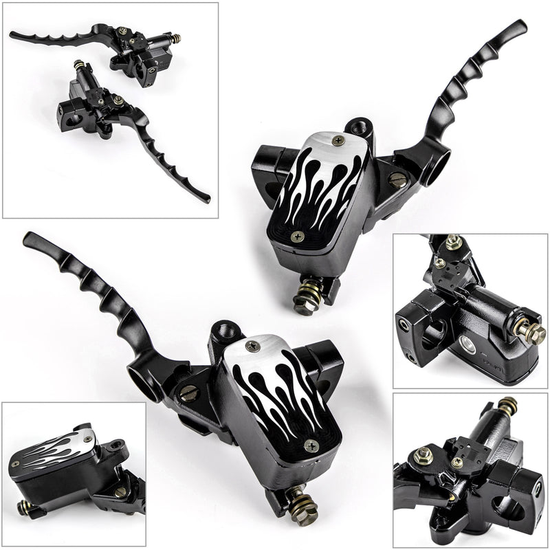 1'' Universal Motorcycle Skull Hydraulic Brake Master Cylinder Clutch Levers