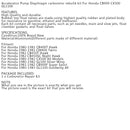 Honda CB900 CX500 GL1100 Accelerator Pump Diaphragm carburetor rebuild kit