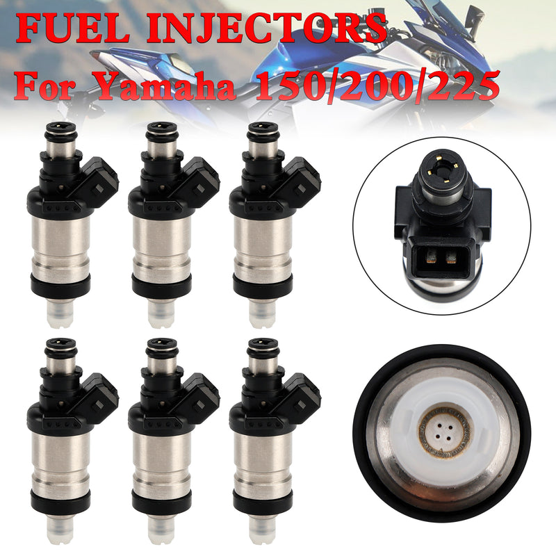 6PCS Yamaha 150/200/225 HP 2 Stroke Fuel Injector 65L-13761-00-00