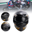 DOT Motorcycle Helmet Adult Street Full Face Orange