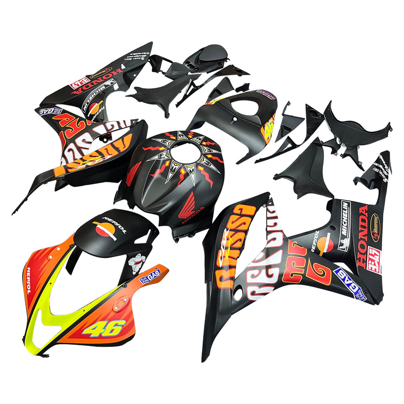 Fairings 2007-2008 Honda CBR 600 RR Black Valentino Rossi  Generic