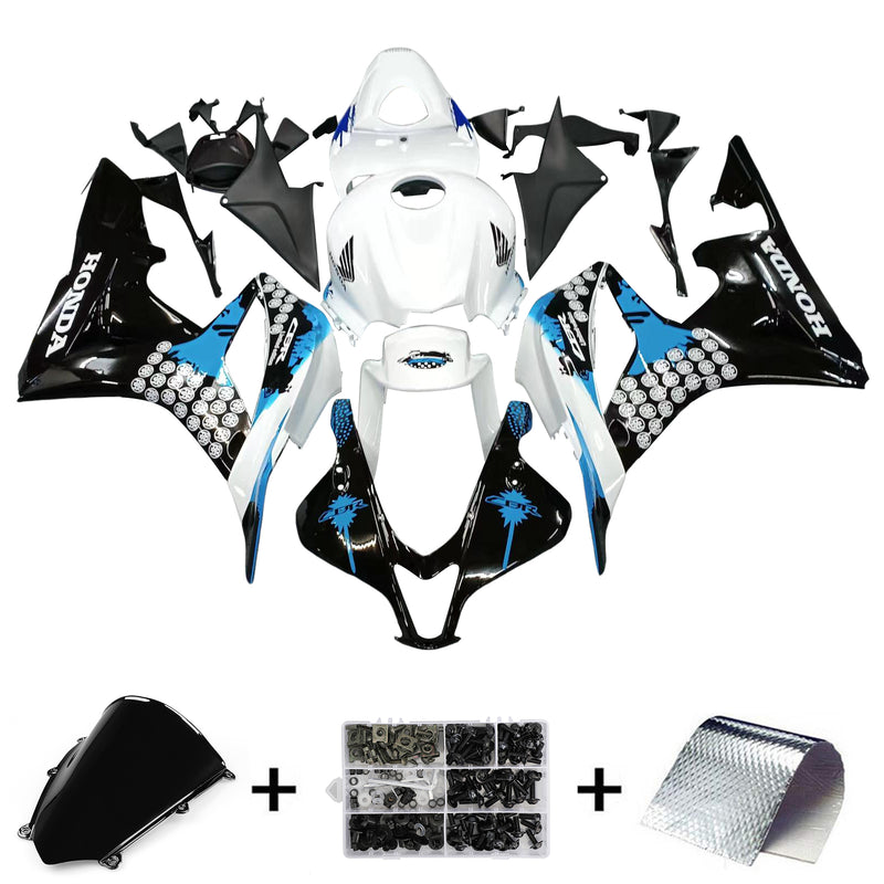 Fairings 2007-2008 Honda CBR 600 RR Black White Blue Coin RR Racing Generic