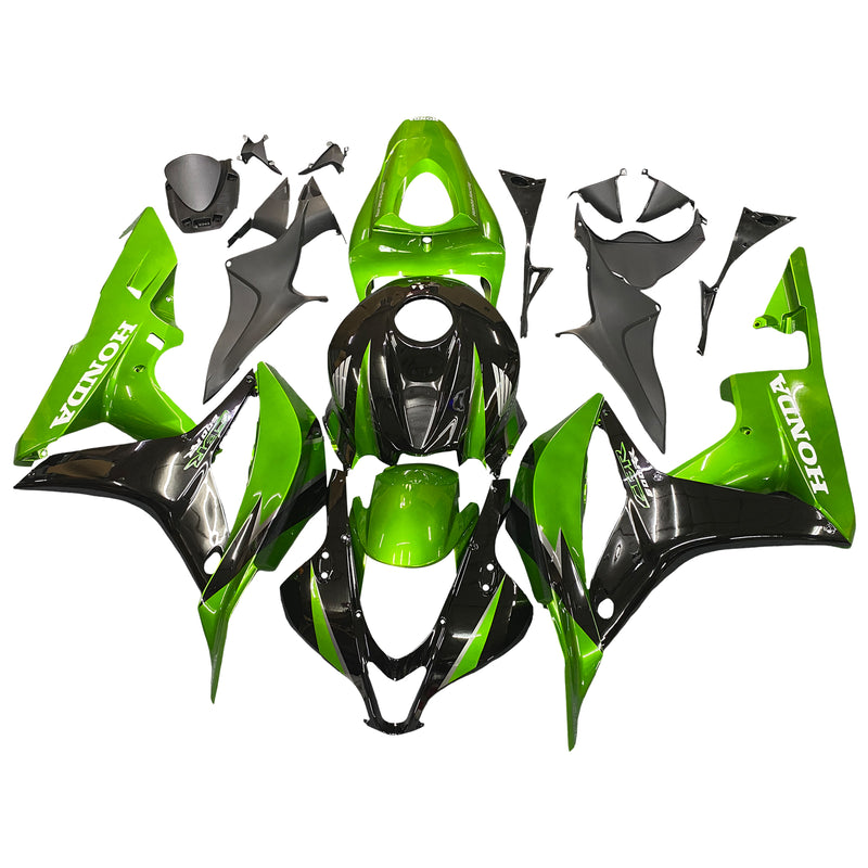 Fairings 2007-2008 Honda CBR 600 RR Metallic Black & Green Honda  Generic