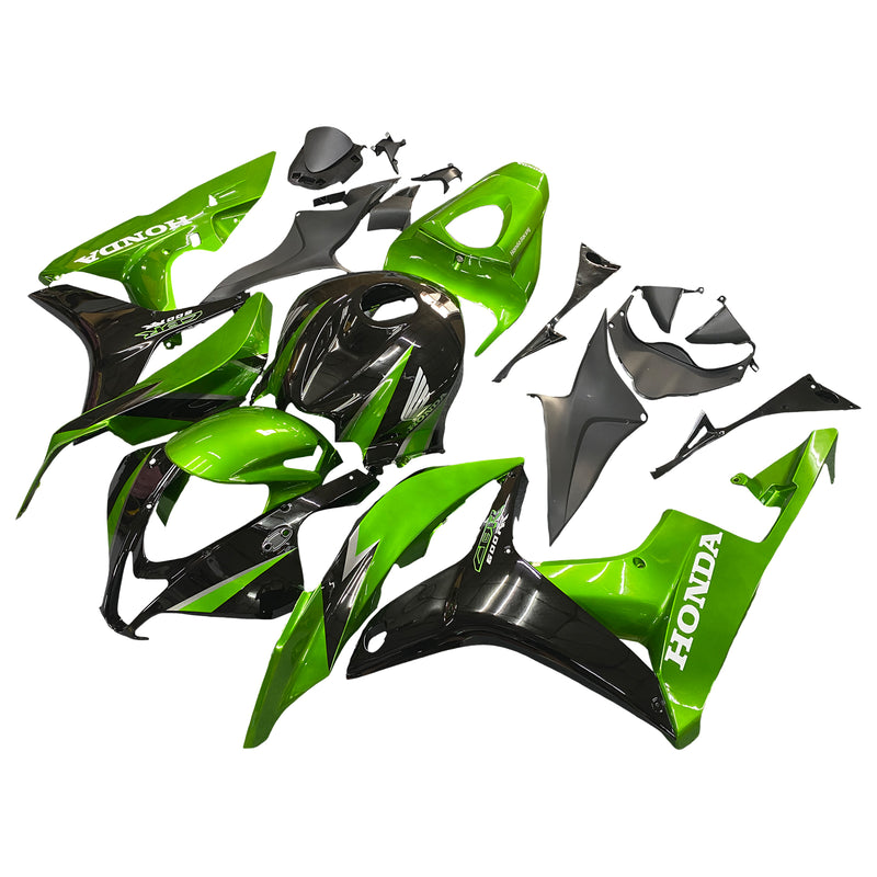 Fairings 2007-2008 Honda CBR 600 RR Metallic Black & Green Honda Racing Generic