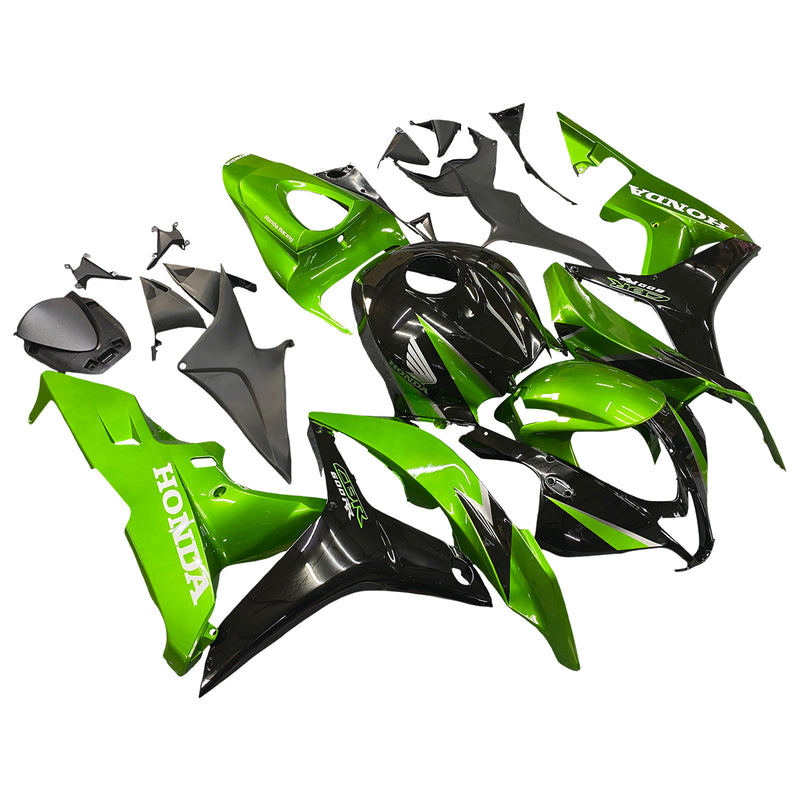 Fairings 2007-2008 Honda CBR 600 RR Metallic Black & Green Honda  Generic