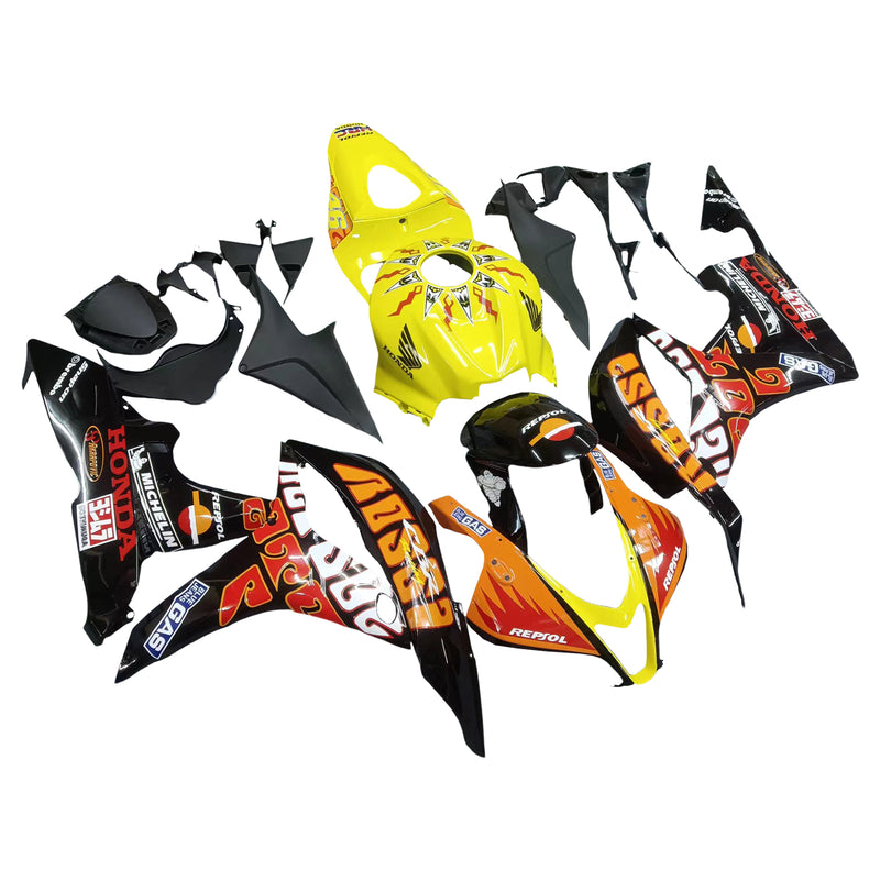 Fairings 2007-2008 Honda CBR 600 RR Yellow Black Valentino Rossi Racing Generic