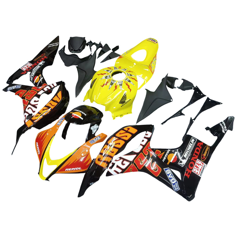 Fairings 2007-2008 Honda CBR 600 RR Yellow Black Valentino Rossi Racing Generic