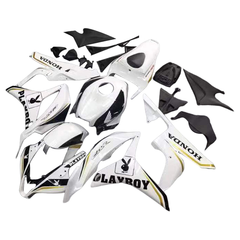 Fairings 2007-2008 Honda CBR 600 RR White & Black Playboy Racing Generic