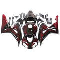 For CBR1000RR 2006-2007 Bodywork Fairing Black & Red Flame ABS Injection Molded Plastics Set Generic