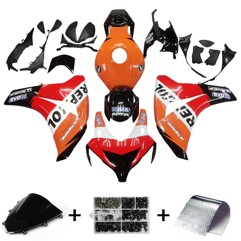 Fairings 2008-2011 Honda CBR 1000 RR Black Orange Repsol  Generic