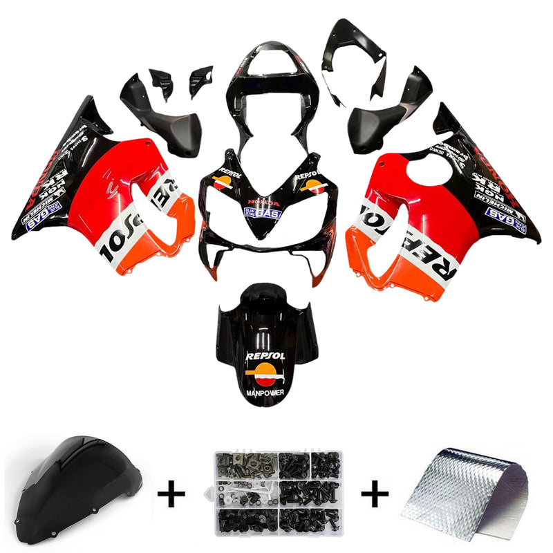 Fairings 2001-2003 Honda CBR 600 F4i Black Repsol  Generic