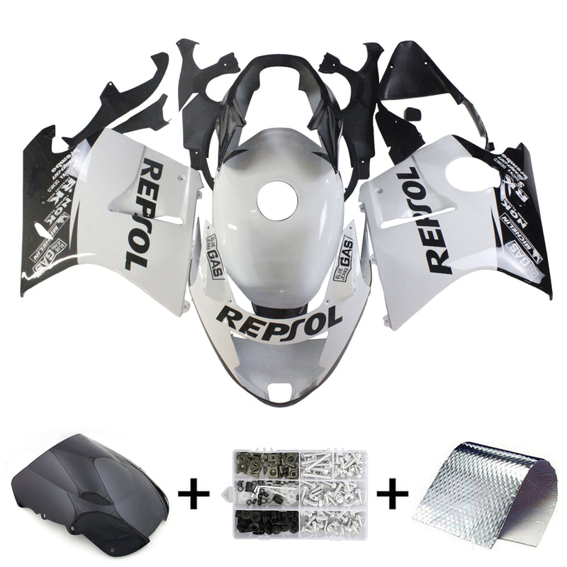 Amotopart Honda CBR1100XX SuperBlackBird 1996-2007 Fairing Kit Bodywork ABS