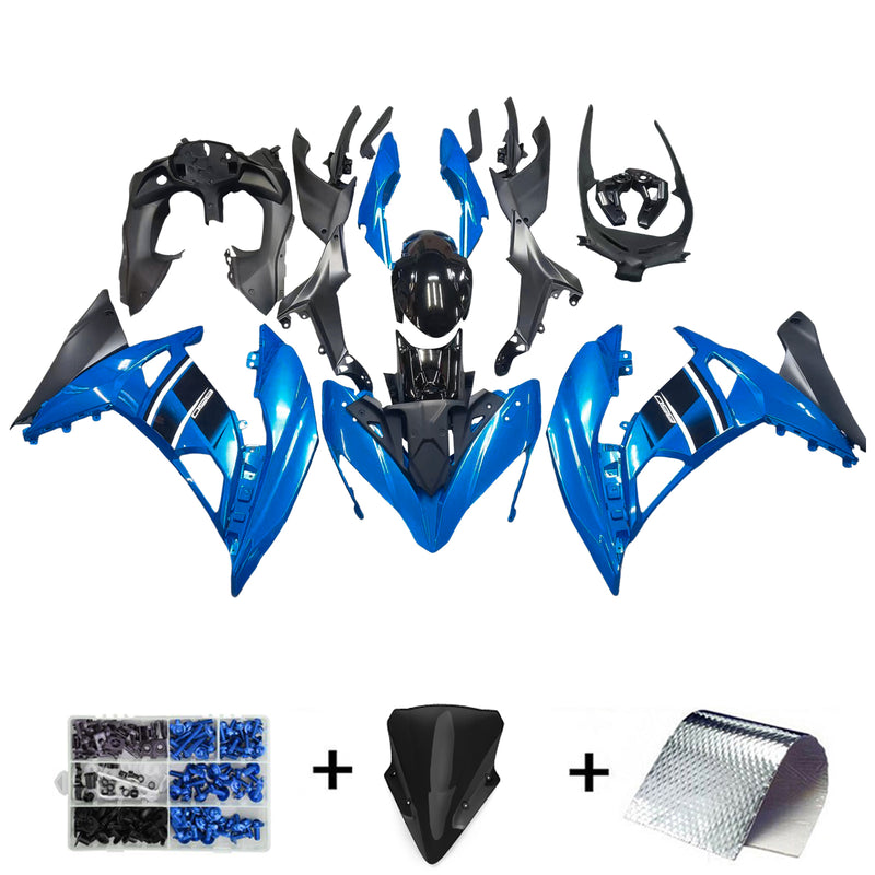 Injection Fairing Kit Plastic Fit for Kawasaki Ninja 650 EX650 2017-2019 Blue Generic