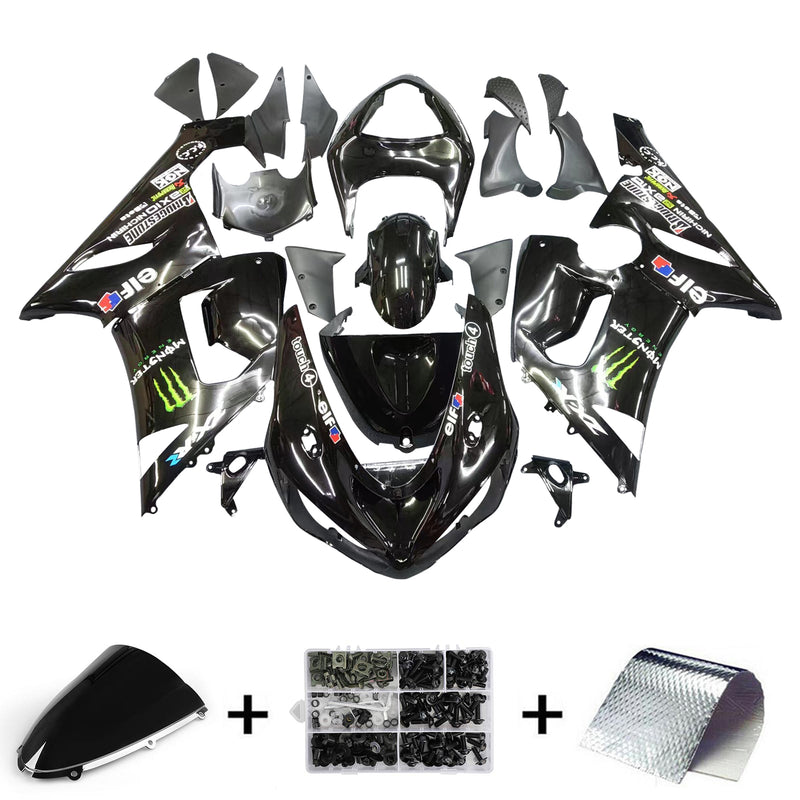 Amotopart Kawasaki ZX6R 636 2005-2006 Fairing Kit Bodywork Plastic ABS