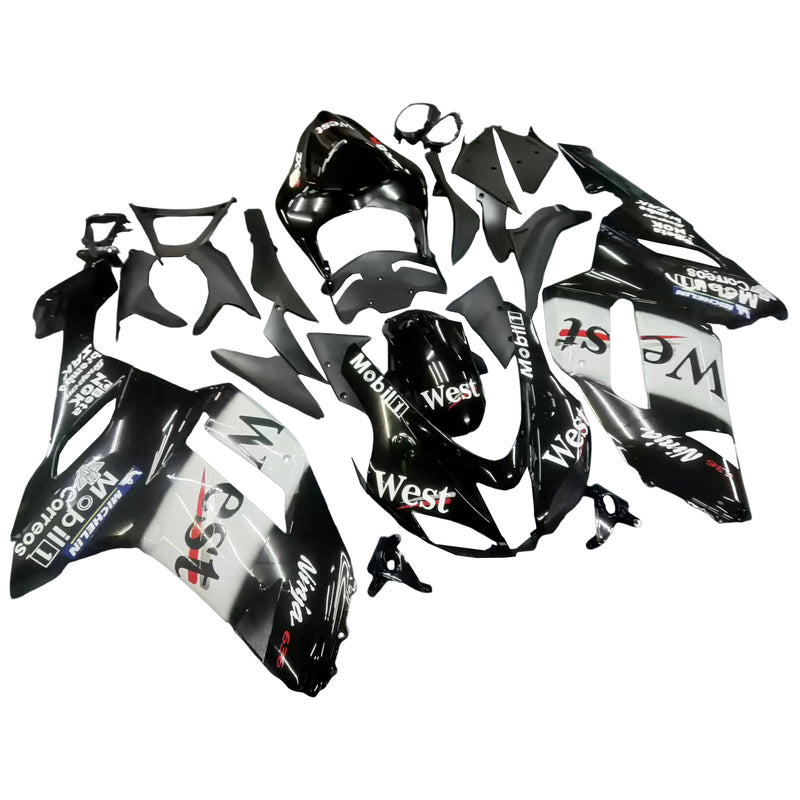 Fairings 2007-2008 Kawasaki ZX6R ZX636 Black White West Ninja  Generic