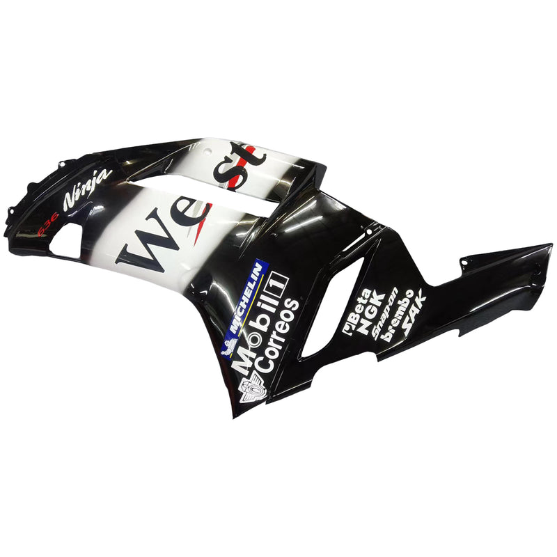 Fairings 2007-2008 Kawasaki ZX6R ZX636 Black White West Ninja  Generic