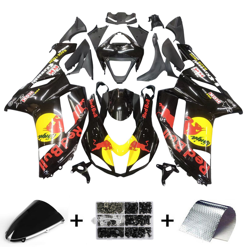 Fairings 2007-2008 Kawasaki ZX-R ZX636 Black Yellow  Generic