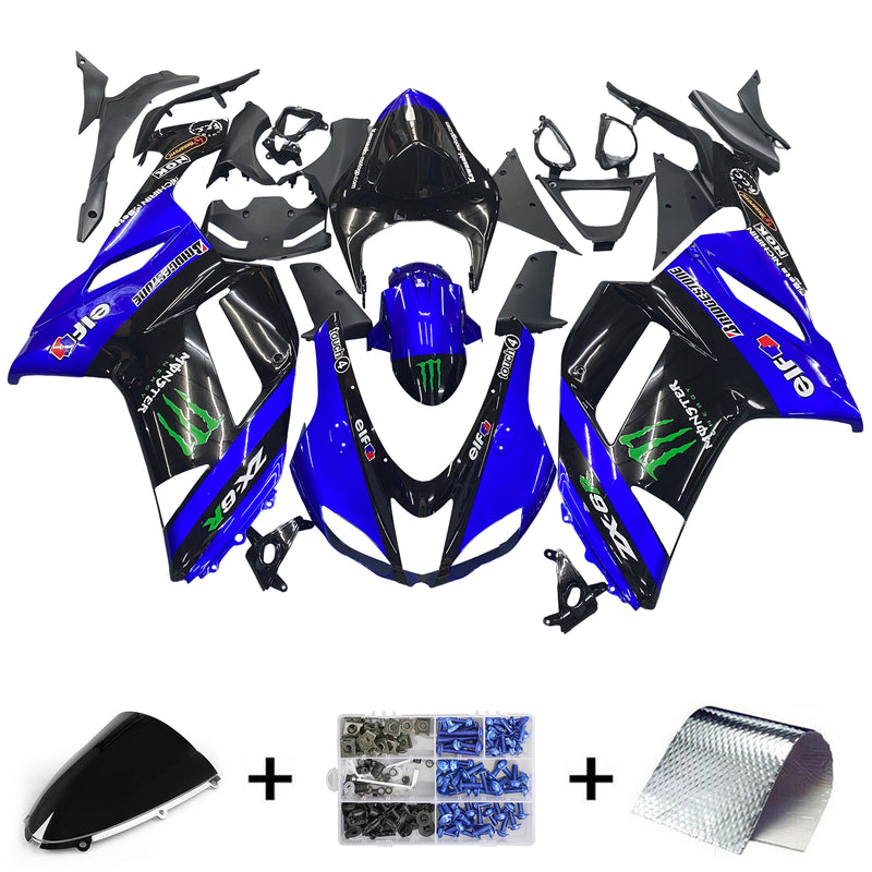 Amotopart Kawasaki ZX6R 636 2007-2008 Fairing Kit Bodywork Plastic ABS