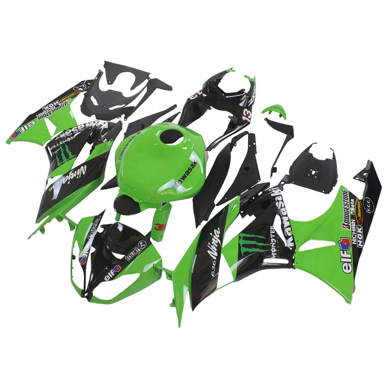 Amotopart Kawasaki ZX6R 636 2009-2012 Fairing Kit Bodywork Plastic ABS