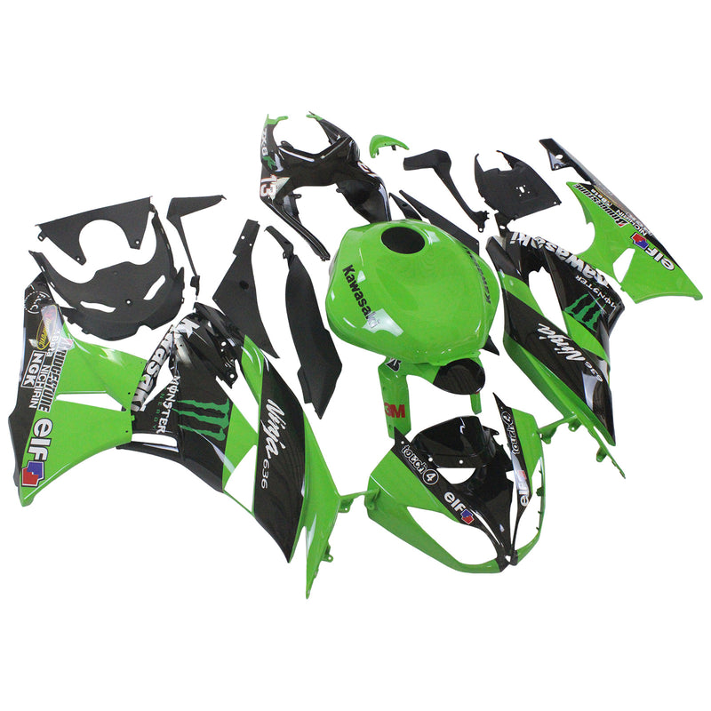 Amotopart Kawasaki ZX6R 636 2009-2012 Fairing Kit Bodywork Plastic ABS