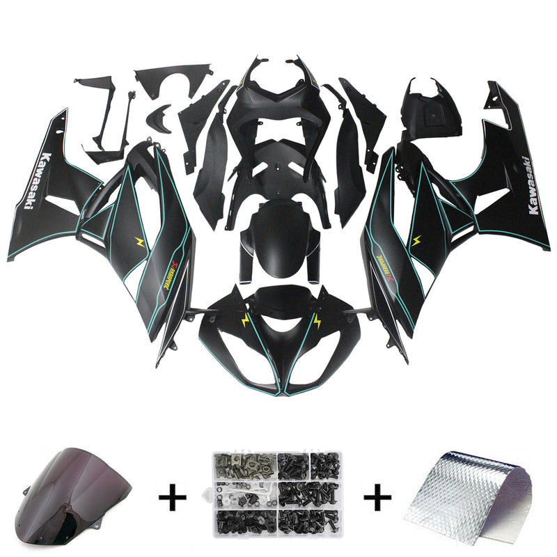 Amotopart Kawasaki ZX6R 636 2009-2012 Fairing Kit Bodywork Plastic ABS