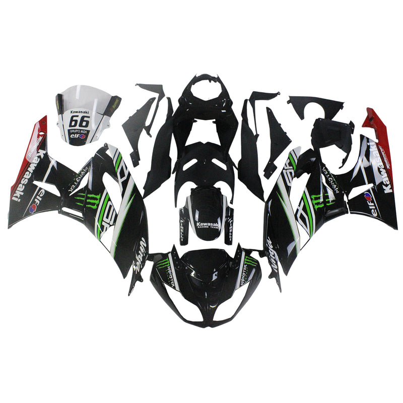 Amotopart Kawasaki ZX6R 636 2009-2012 Fairing Kit Bodywork Plastic ABS