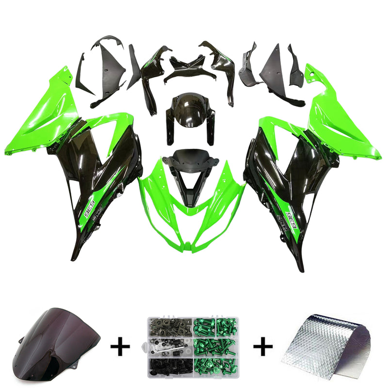 Fairings 2013-2018 Plastics Kawasaki ZX6R 636 Green Black Ninja  Generic