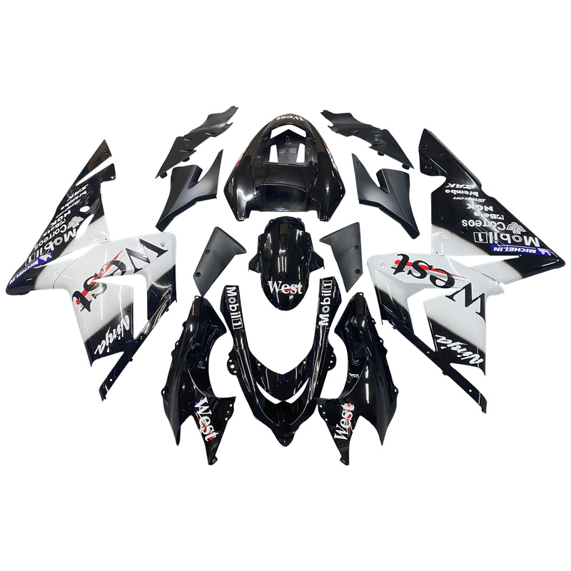 Fairings 2004-2005 Kawasaki ZX 10R Black White West Ninja  Generic