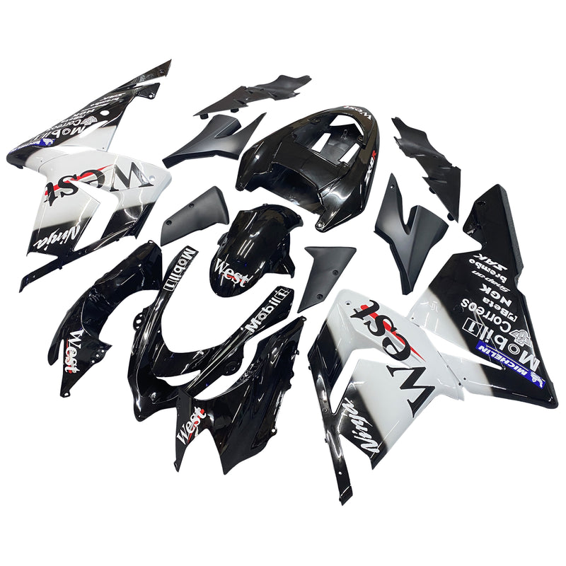 Fairings 2004-2005 Kawasaki ZX 10R Black White West Ninja Racing Generic