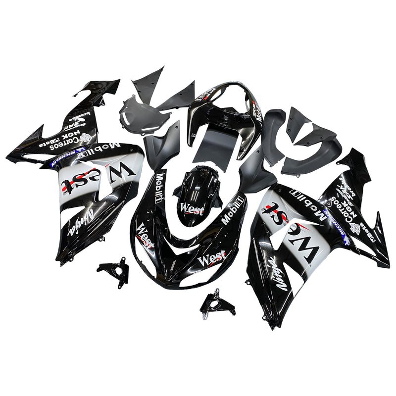 Fairings 2006-2007 Kawasaki ZX 10R Black White West Racing Generic