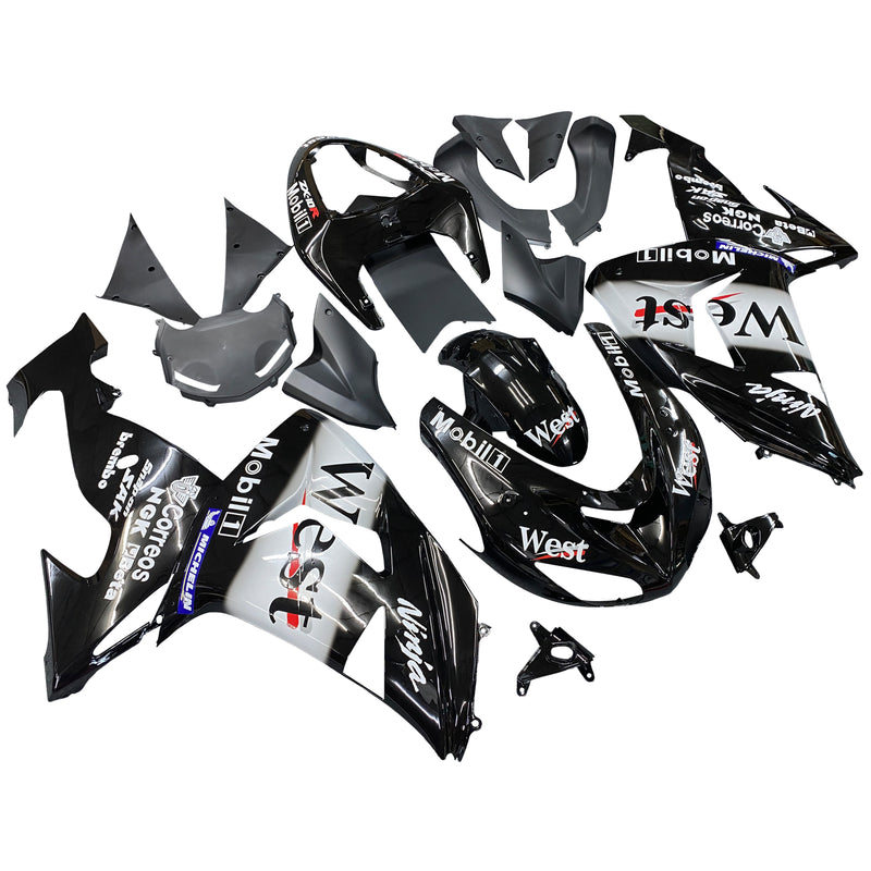 Fairings 2006-2007 Kawasaki ZX 10R Black White West  Generic