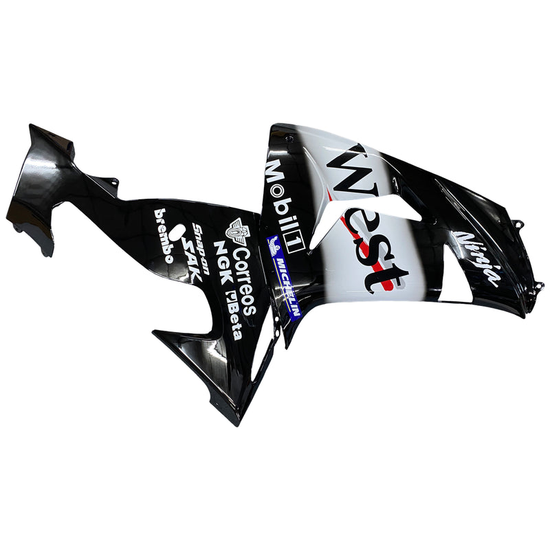 Fairings 2006-2007 Kawasaki ZX 10R Black White West Racing Generic