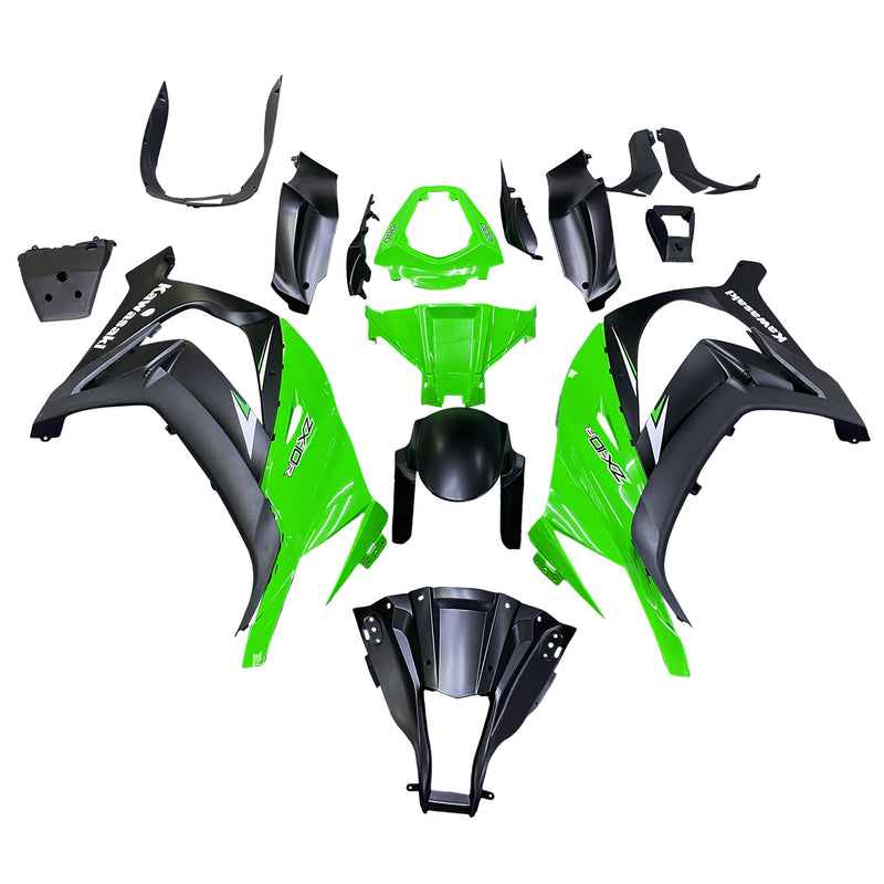 For Ninja ZX10R 2011-2015 Green Black Bodywork Fairing ABS Injection Molded Plastics Set 8