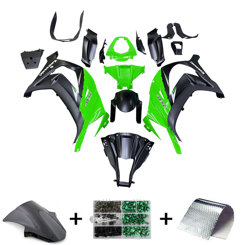 Fairings 2011-2015 Plastics Kawasaki ZX10R Ninja Green Black ZX10R  Generic